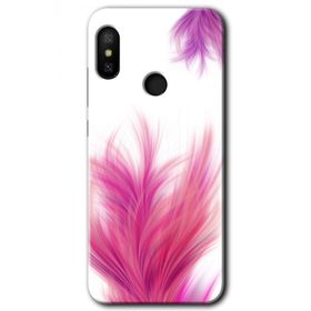 Xiaomi Mi Max 3 Pembe Tüy Baskılı Uyumlu Silikon Kılıf