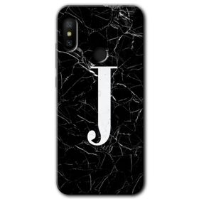 Xiaomi Mi Max 3 Siyah Mermer Desenli F Harfi Baskılı Uyumlu Silikon Kılıf
