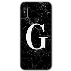 Xiaomi Mi Max 3 Siyah Mermer Desenli F Harfi Baskılı Uyumlu Silikon Kılıf