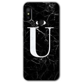 Xiaomi Mi Max 3 Siyah Mermer Desenli Ü Harfi Baskılı Uyumlu Silikon Kılıf