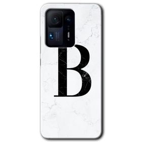Xiaomi Mi Mix 4 Beyaz Mermer Desenli B Harfi Baskılı Uyumlu Silikon Kılıf