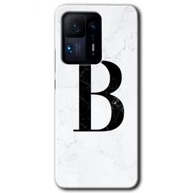Xiaomi Mi Mix 4 Beyaz Mermer Desenli B Harfi Baskılı Uyumlu Silikon Kılıf