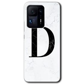 Xiaomi Mi Mix 4 Beyaz Mermer Desenli D Harfi Baskılı Uyumlu Silikon Kılıf