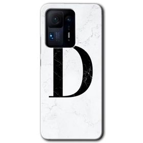 Xiaomi Mi Mix 4 Beyaz Mermer Desenli D Harfi Baskılı Uyumlu Silikon Kılıf
