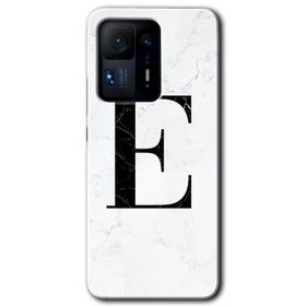 Xiaomi Mi Mix 4 Beyaz Mermer Desenli D Harfi Baskılı Uyumlu Silikon Kılıf
