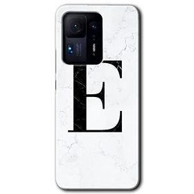 Xiaomi Mi Mix 4 Beyaz Mermer Desenli E Harfi Baskılı Uyumlu Silikon Kılıf