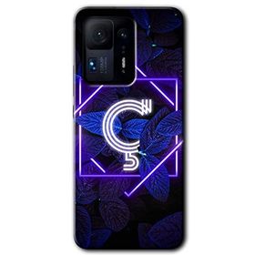 Xiaomi Mi Mix 4 Dark Neon Yaprak Ç Harfi Baskılı Uyumlu Silikon Kılıf