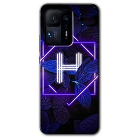 Xiaomi Mi Mix 4 Dark Neon Yaprak H Harfi Baskılı Uyumlu Silikon Kılıf