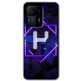 Xiaomi Mi Mix 4 Dark Neon Yaprak H Harfi Baskılı Uyumlu Silikon Kılıf
