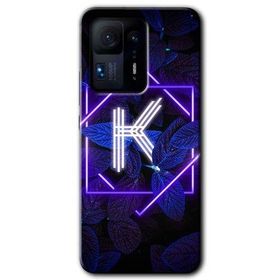 Xiaomi Mi Mix 4 Dark Neon Yaprak K Harfi Baskılı Uyumlu Silikon Kılıf