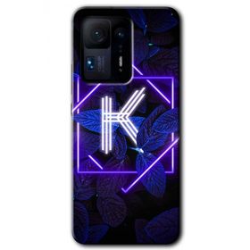 Xiaomi Mi Mix 4 Dark Neon Yaprak K Harfi Baskılı Uyumlu Silikon Kılıf