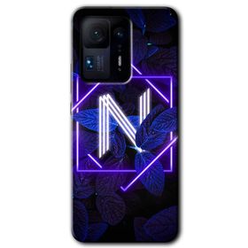 Xiaomi Mi Mix 4 Dark Neon Yaprak N Harfi Baskılı Uyumlu Silikon Kılıf
