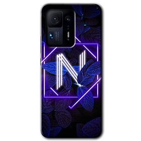 Xiaomi Mi Mix 4 Dark Neon Yaprak N Harfi Baskılı Uyumlu Silikon Kılıf