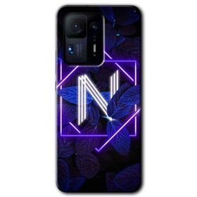 Xiaomi Mi Mix 4 Dark Neon Yaprak N Harfi Baskılı Uyumlu Silikon Kılıf