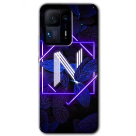 Xiaomi Mi Mix 4 Dark Neon Yaprak N Harfi Baskılı Uyumlu Silikon Kılıf