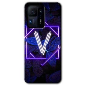 Xiaomi Mi Mix 4 Dark Neon Yaprak V Harfi Baskılı Uyumlu Silikon Kılıf