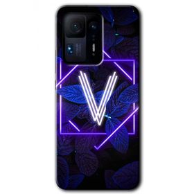 Xiaomi Mi Mix 4 Dark Neon Yaprak V Harfi Baskılı Uyumlu Silikon Kılıf