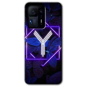 Xiaomi Mi Mix 4 Dark Neon Yaprak Y Harfi Baskılı Uyumlu Silikon Kılıf