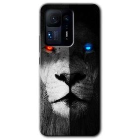 Xiaomi Mi Mix 4 Fire and Ice Lion Baskılı Uyumlu Silikon Kılıf