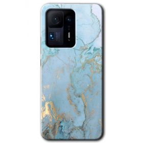 Xiaomi Mi Mix 4 Mavi Gold Mermer Baskılı Uyumlu Silikon Kılıf