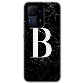 Xiaomi Mi Mix 4 Siyah Mermer Desenli B Harfi Baskılı Uyumlu Silikon Kılıf