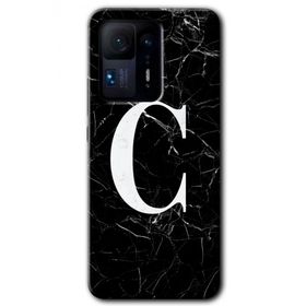 Xiaomi Mi Mix 4 Siyah Mermer Desenli Ç Harfi Baskılı Uyumlu Silikon Kılıf