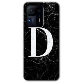 Xiaomi Mi Mix 4 Siyah Mermer Desenli D Harfi Baskılı Uyumlu Silikon Kılıf