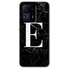 Xiaomi Mi Mix 4 Siyah Mermer Desenli E Harfi Baskılı Uyumlu Silikon Kılıf