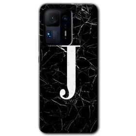 Xiaomi Mi Mix 4 Siyah Mermer Desenli F Harfi Baskılı Uyumlu Silikon Kılıf