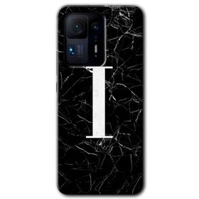 Xiaomi Mi Mix 4 Siyah Mermer Desenli F Harfi Baskılı Uyumlu Silikon Kılıf