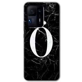 Xiaomi Mi Mix 4 Siyah Mermer Desenli Ö Harfi Baskılı Uyumlu Silikon Kılıf
