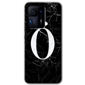 Xiaomi Mi Mix 4 Siyah Mermer Desenli Ö Harfi Baskılı Uyumlu Silikon Kılıf