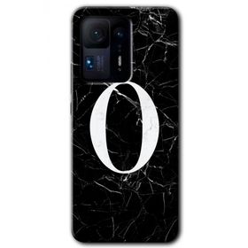 Xiaomi Mi Mix 4 Siyah Mermer Desenli Ö Harfi Baskılı Uyumlu Silikon Kılıf