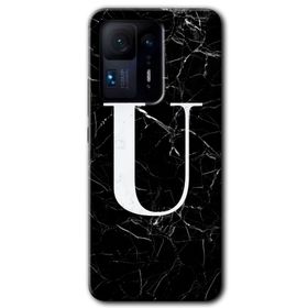 Xiaomi Mi Mix 4 Siyah Mermer Desenli Ü Harfi Baskılı Uyumlu Silikon Kılıf