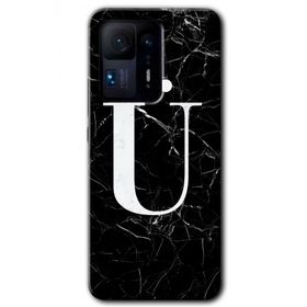 Xiaomi Mi Mix 4 Siyah Mermer Desenli Ü Harfi Baskılı Uyumlu Silikon Kılıf