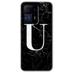 Xiaomi Mi Mix 4 Siyah Mermer Desenli Ü Harfi Baskılı Uyumlu Silikon Kılıf