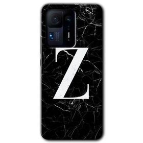 Xiaomi Mi Mix 4 Siyah Mermer Desenli Z Harfi Baskılı Uyumlu Silikon Kılıf