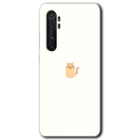 Xiaomi Mi Note 10 Lite Cat Minimalism Baskılı Uyumlu Silikon Kılıf
