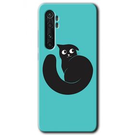Xiaomi Mi Note 10 Lite Cat Vector Baskılı Uyumlu Silikon Kılıf