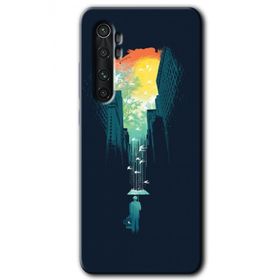 Xiaomi Mi Note 10 Lite City Bird Sky Baskılı Uyumlu Silikon Kılıf