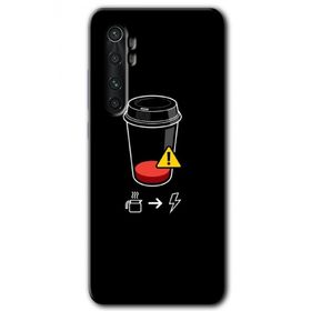 Xiaomi Mi Note 10 Lite Coffee Battery Baskılı Uyumlu Silikon Kılıf