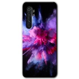 Xiaomi Mi Note 10 Lite Color Splash Purple Baskılı Uyumlu Silikon Kılıf