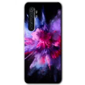 Xiaomi Mi Note 10 Lite Color Splash Purple Baskılı Uyumlu Silikon Kılıf