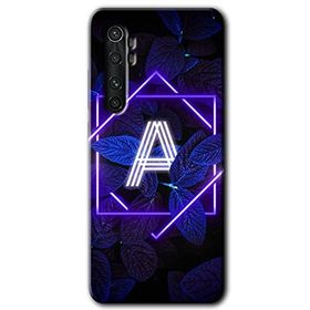 Xiaomi Mi Note 10 Lite Dark Neon Yaprak A Harfi Baskılı Uyumlu Silikon Kılıf