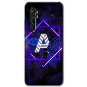 Xiaomi Mi Note 10 Lite Dark Neon Yaprak A Harfi Baskılı Uyumlu Silikon Kılıf