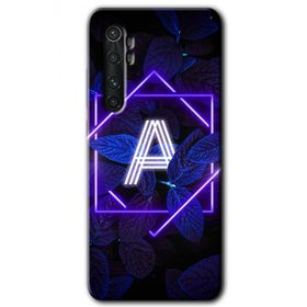 Xiaomi Mi Note 10 Lite Dark Neon Yaprak A Harfi Baskılı Uyumlu Silikon Kılıf