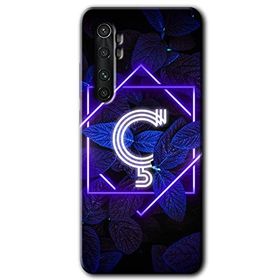 Xiaomi Mi Note 10 Lite Dark Neon Yaprak Ç Harfi Baskılı Uyumlu Silikon Kılıf