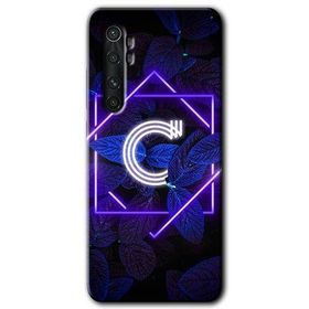 Xiaomi Mi Note 10 Lite Dark Neon Yaprak Ç Harfi Baskılı Uyumlu Silikon Kılıf
