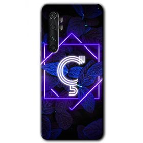 Xiaomi Mi Note 10 Lite Dark Neon Yaprak Ç Harfi Baskılı Uyumlu Silikon Kılıf