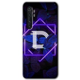 Xiaomi Mi Note 10 Lite Dark Neon Yaprak D Harfi Baskılı Uyumlu Silikon Kılıf